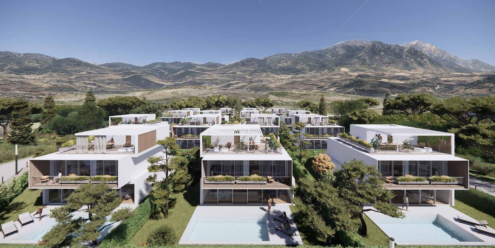 Branded residences with private pools and mountain views